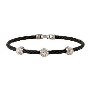 Charriol/Alor 3 round station pave Diamond bracelet